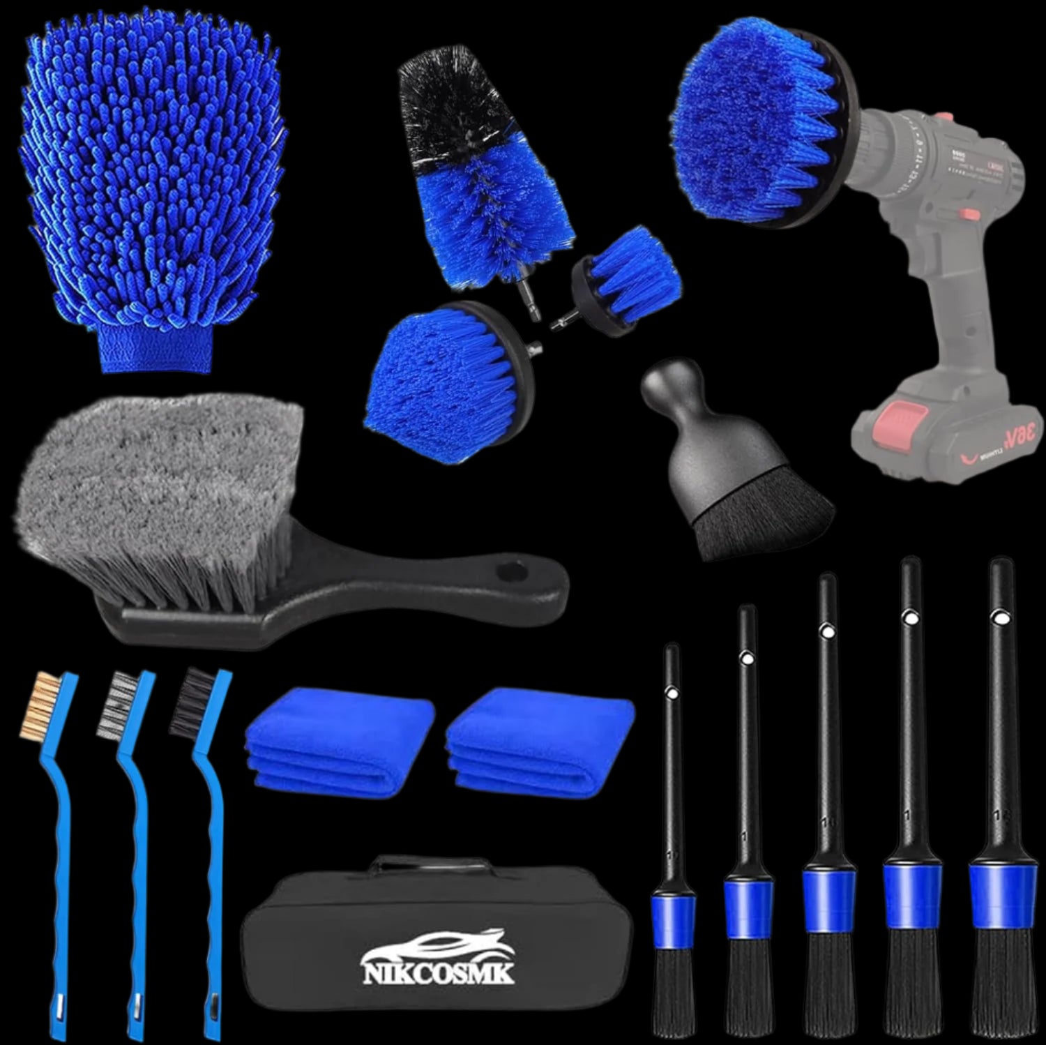 Car Detailing Kit, 18Pcs Car Detailing Brushes