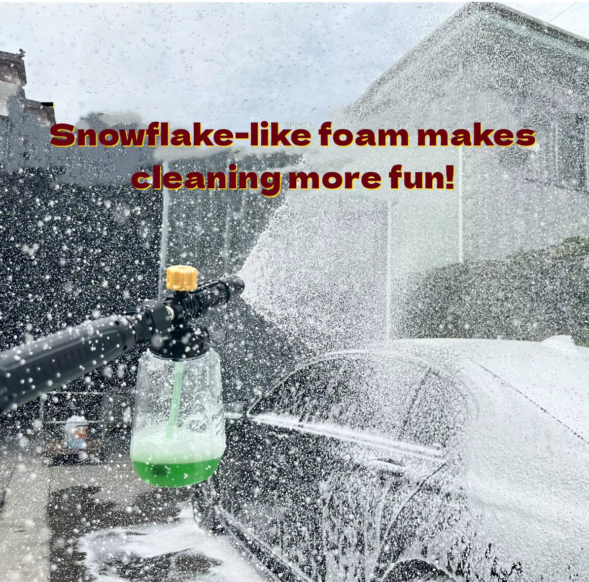 1 PC Black and Yellow Thick Handle Foam Cannon 1000 ML Transparent Bottle Snow Foam Lance Washer Kit, Pressure Car Washer Access